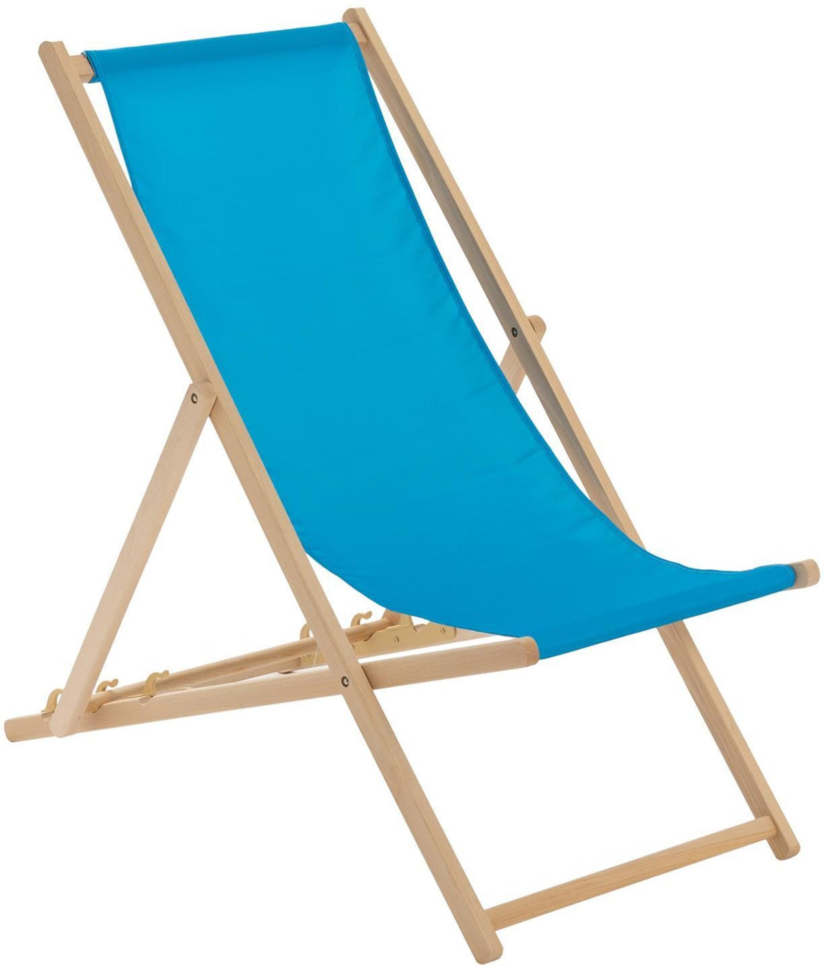 Light Blue Folding Wooden Deck Chair