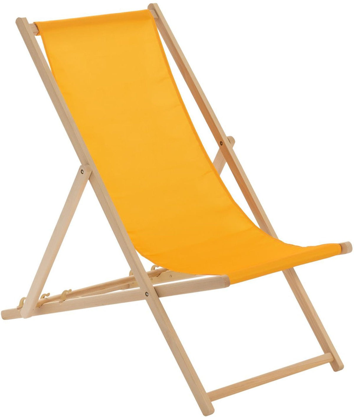 Mustard Folding Wooden Deck Chair