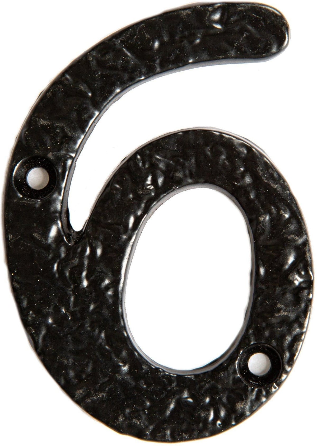 80mm Black Rustic Iron House Number 6