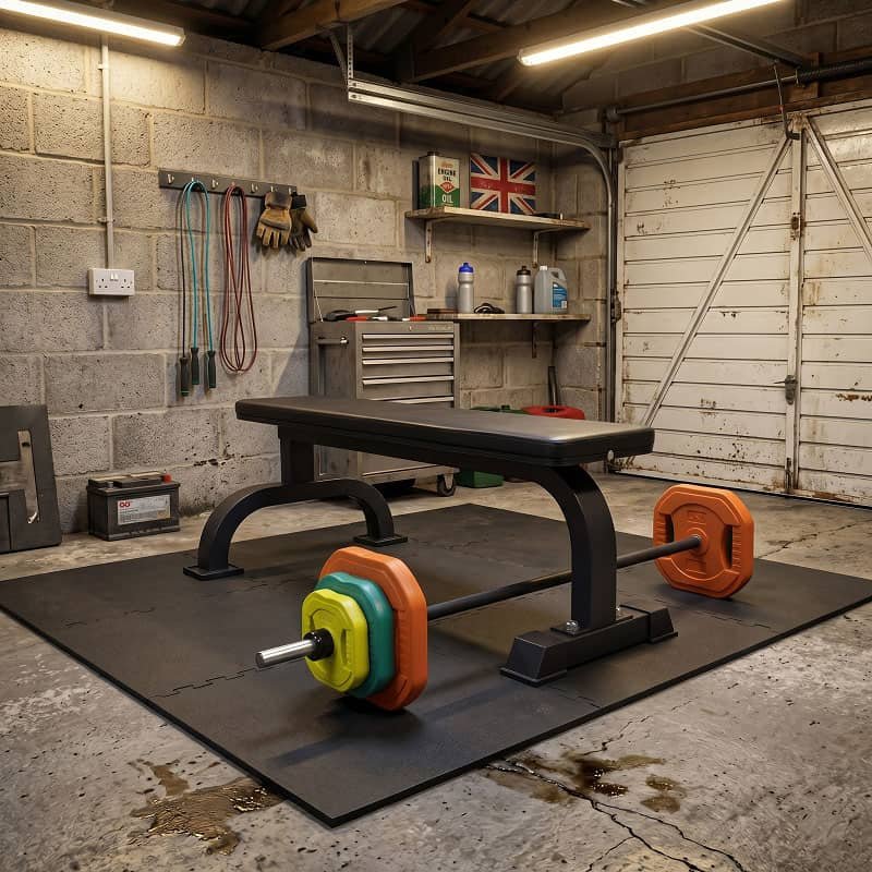 IronMan Flat Weight Training Bench & 30kg Pump Barbell Set