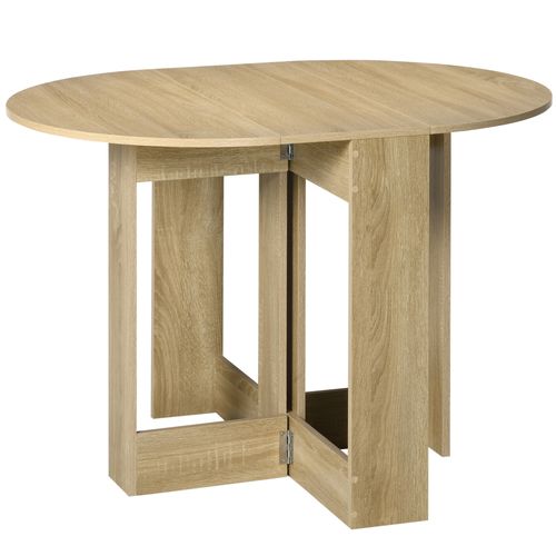 HOMCOM Folding Dining Table Foldable Drop Leaf Dinner Table for Kitchen - Oak