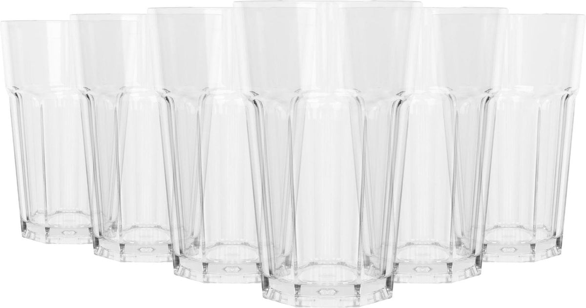 400ml Reusable Plastic Highball Glasses - Pack of 6
