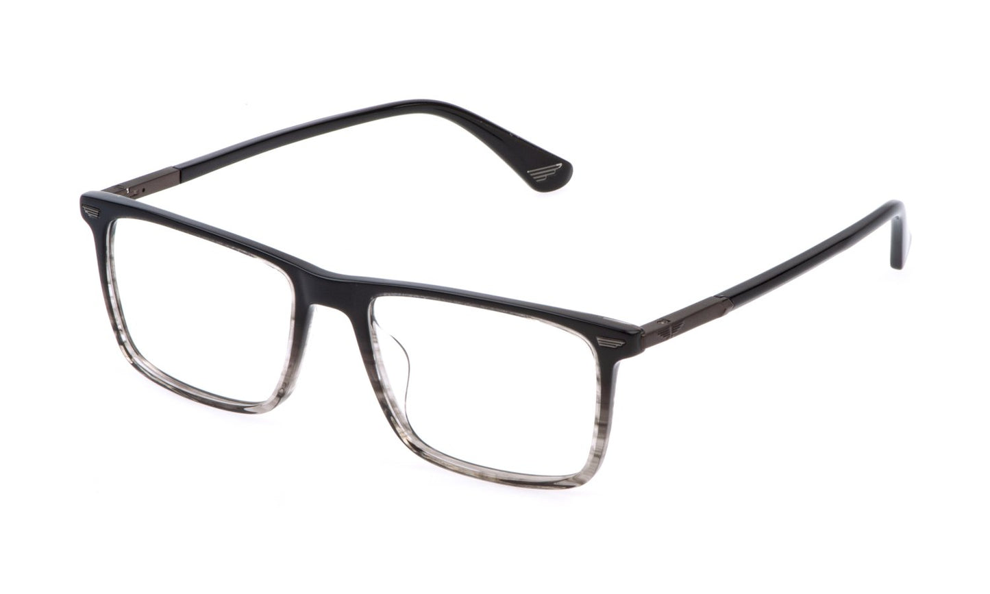 Police VPLQ68 NEW CROSSROADS 1 01EX Man Optical frames Acetate Grey Squared