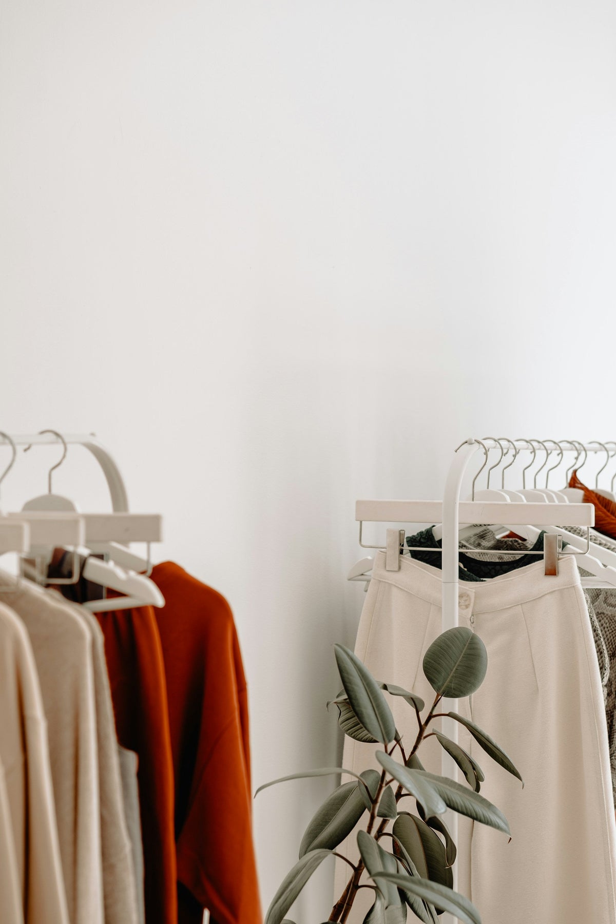 Airy clothing boutique with a thoughtful assortment of neutral and warm-toned garments