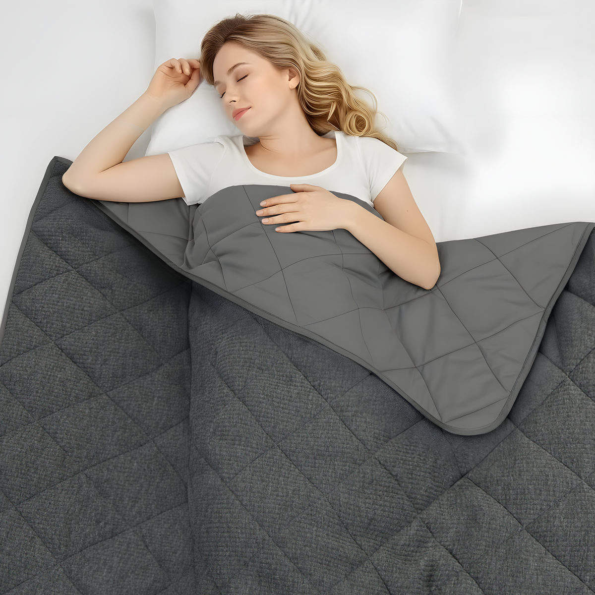 ZONLI BalanceFlow Weighted Blanket - Grey / 15lb / 48"x 72"