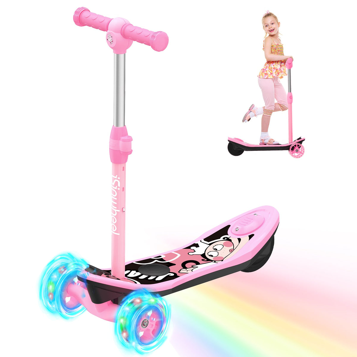 isinwheel Mini 3 Wheel Kids Electric Scooter for boys aged 3-12 - Mini [Pink] / 1