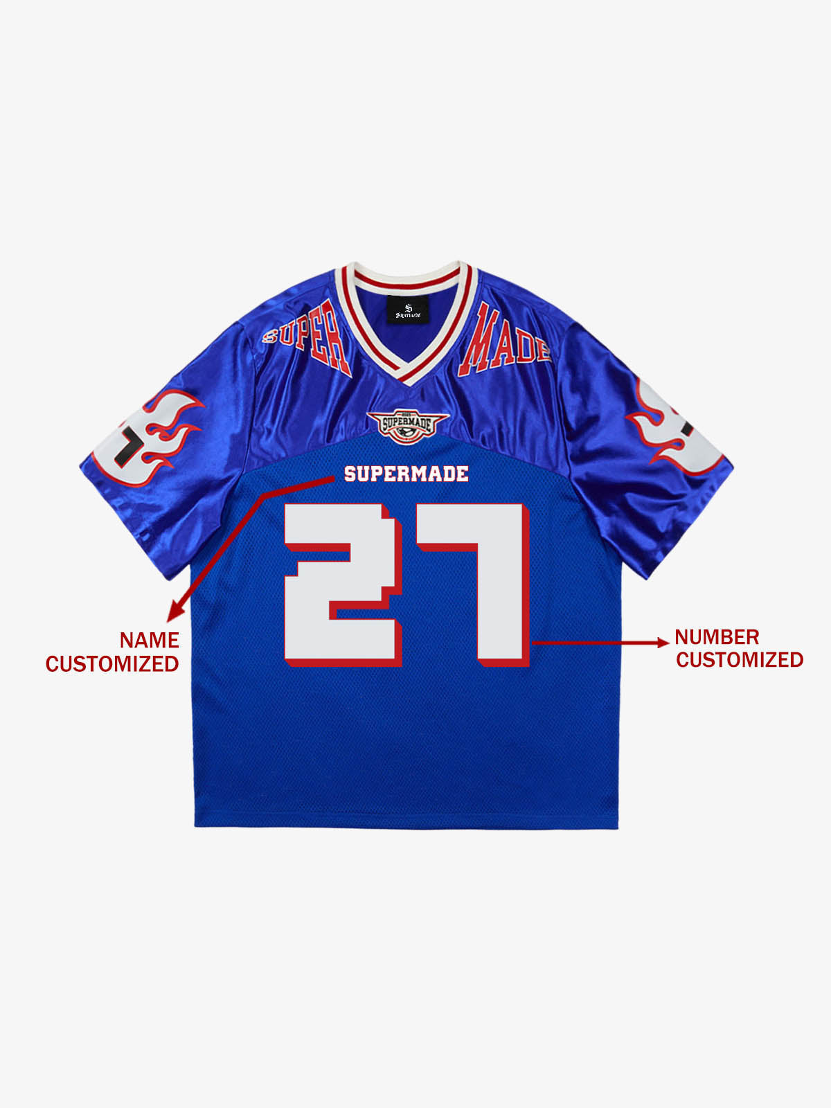 Original Contrast Color Sports Jersey T-Shirt - Royal Blue / M