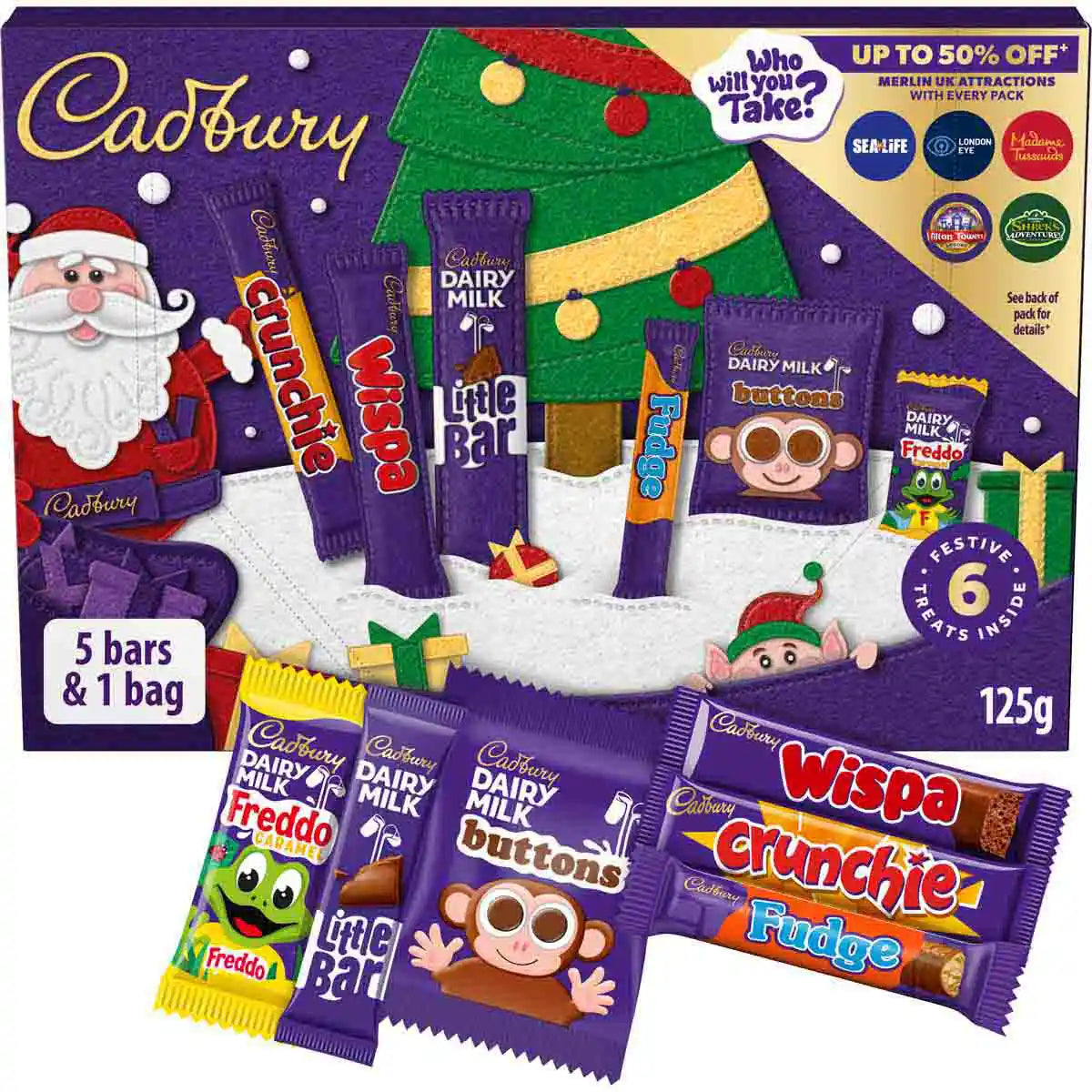 Cadbury Santa Christmas Selection Box 125g
