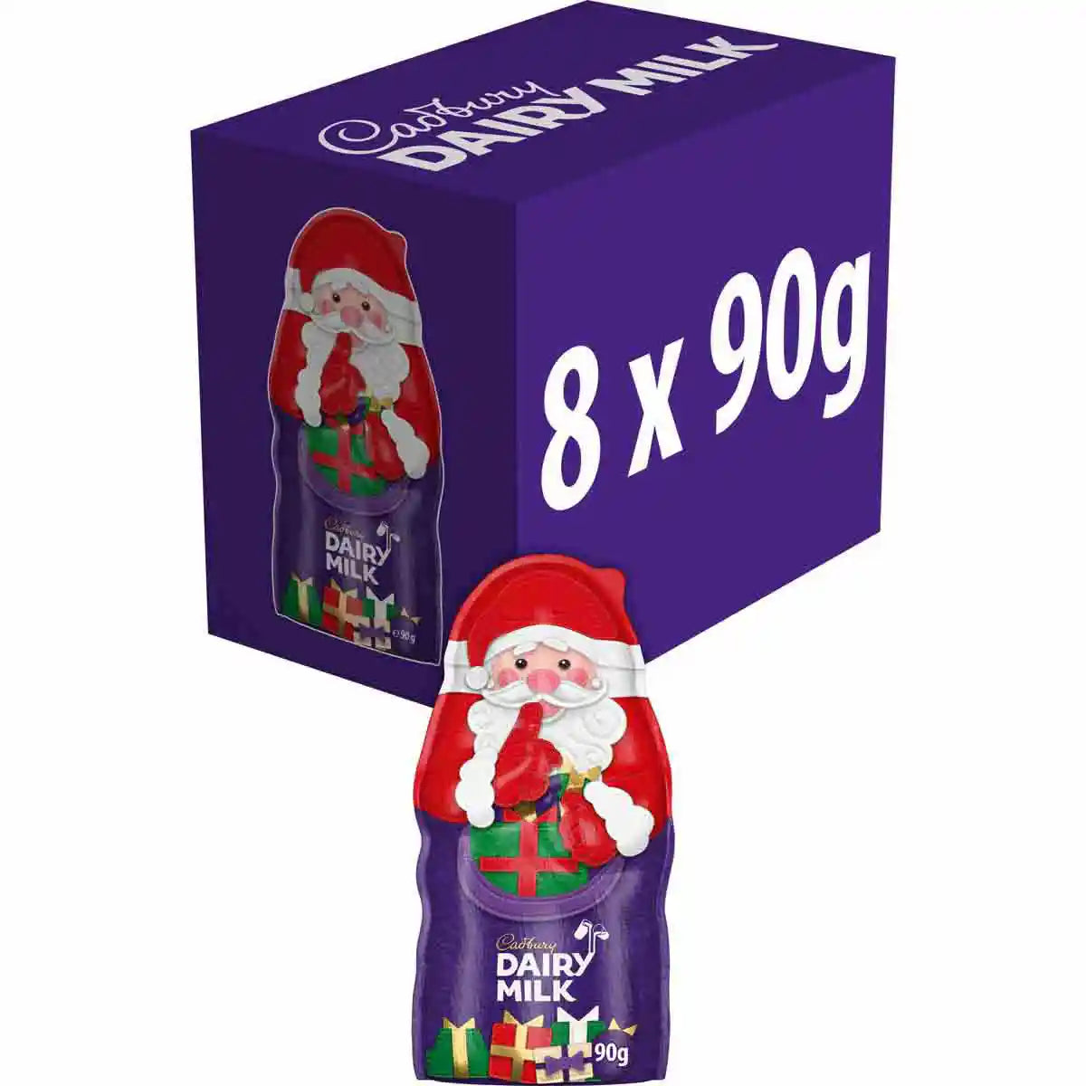 Cadbury Dairy Milk Hollow Chocolate Santa 90g (Box of 8)