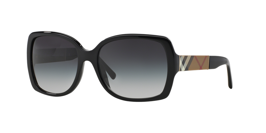 Burberry BE4160 34338G Woman Sunglasses Acetate Black Grey Squared Normal Shaded