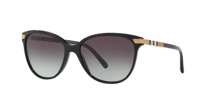 Burberry BE4216 30018G Woman Sunglasses Acetate Black Grey Cat Eye Normal Shaded