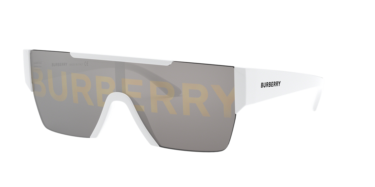 Burberry BE4291 3007/H Man Sunglasses Nylon White Grey Squared Normal Decoration