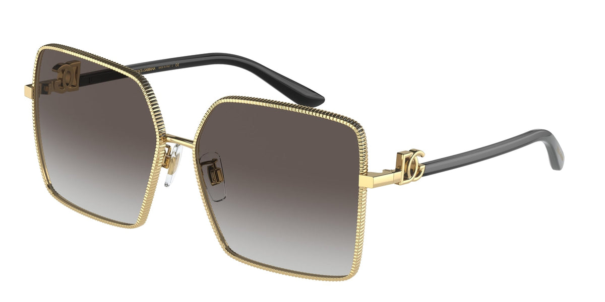 Dolce & Gabbana DG2279 02/8G Woman Sunglasses Metal Gold Grey Squared Normal Shaded
