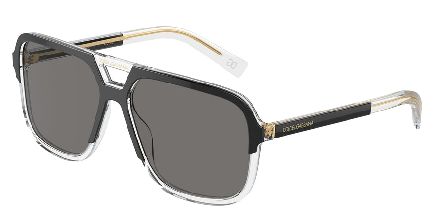 Dolce & Gabbana DG4354 501/81 Man Sunglasses Acetate Black Grey Squared Polarized