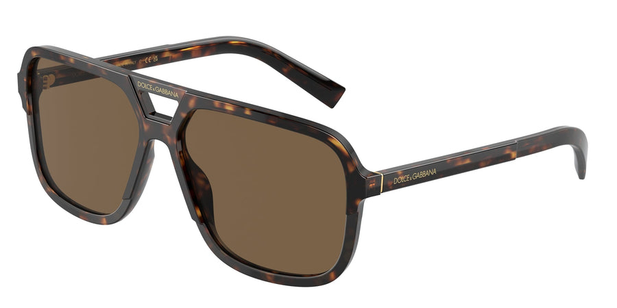 Dolce & Gabbana DG4354 502/73 Man Sunglasses Acetate Turtle Brown Squared Normal Shaded