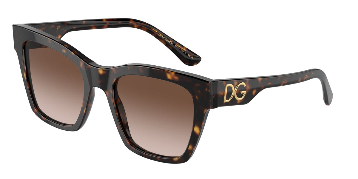 Dolce & Gabbana DG4384 502/13 Woman Sunglasses Acetate Turtle Brown Squared Normal Shaded