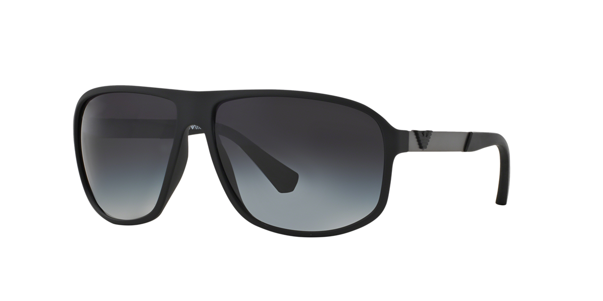 Emporio Armani EA4029 50638G Man Sunglasses Injected Black Grey Squared Normal Shaded