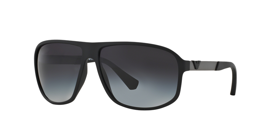 Emporio Armani EA4029 50638G Man Sunglasses Injected Black Grey Squared Normal Shaded