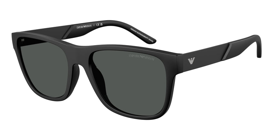Emporio Armani EA4243 5001T3 Man Sunglasses Injected Black Grey Squared Normal