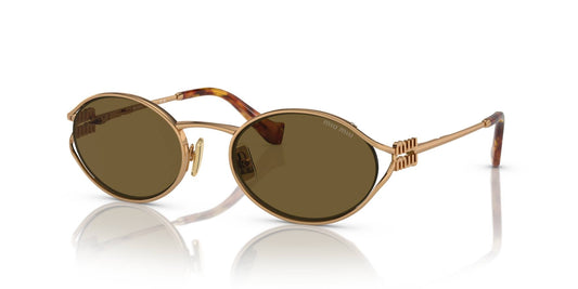 Miu Miu MU 52YS 7OE01T Woman Sunglasses Metal Gold Brown Round Normal