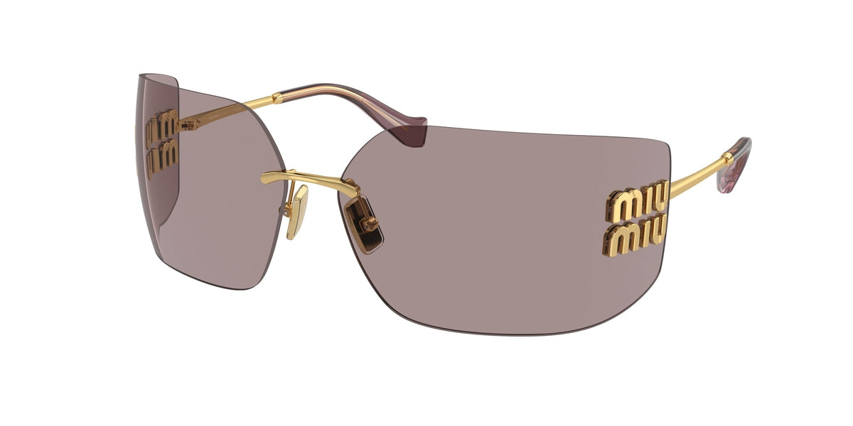 Miu Miu MU 54YS 5AK06I Woman Sunglasses Metal Gold Brown Geometric Normal