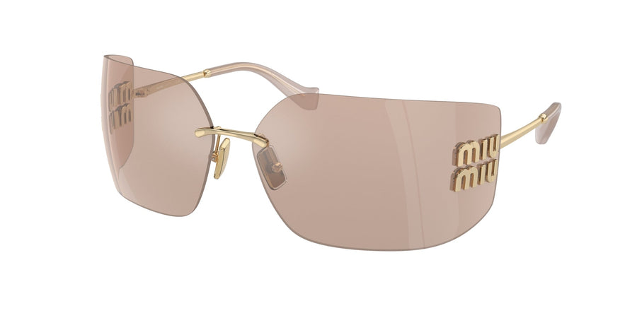 Miu Miu MU 54YS ZVN20F Woman Sunglasses Metal Gold Pink Geometric Normal Mirror