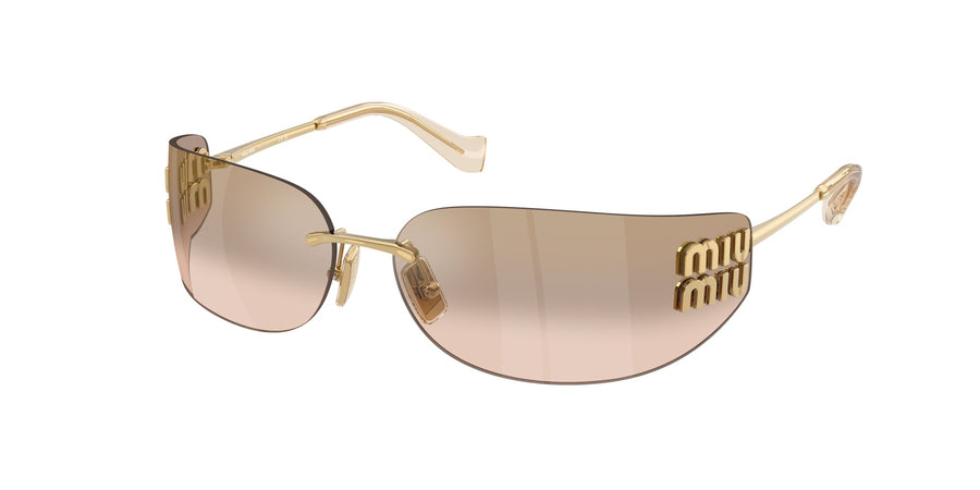 Miu Miu MU A51S 5AK20P Woman Sunglasses Metal Gold Brown Squared Normal Mirror