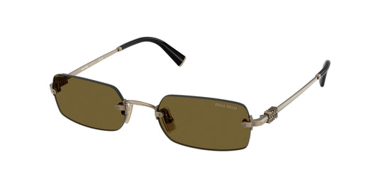 Miu Miu MU B50S 26C09Z Woman Sunglasses Metal Gold Brown Squared Normal