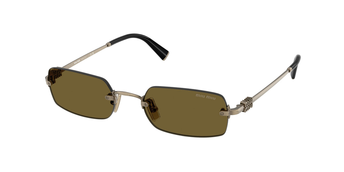 Miu Miu MU B50S 26C09Z Woman Sunglasses Metal Gold Brown Squared Normal