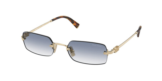Miu Miu MU B50S ZVN80O Woman Sunglasses Metal Gold Blue Squared Normal Shaded