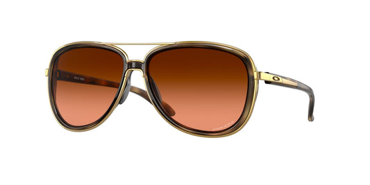 Oakley OO4129 SPLIT TIME 412918 Woman Sunglasses Metal Turtle Brown Round Normal Shaded