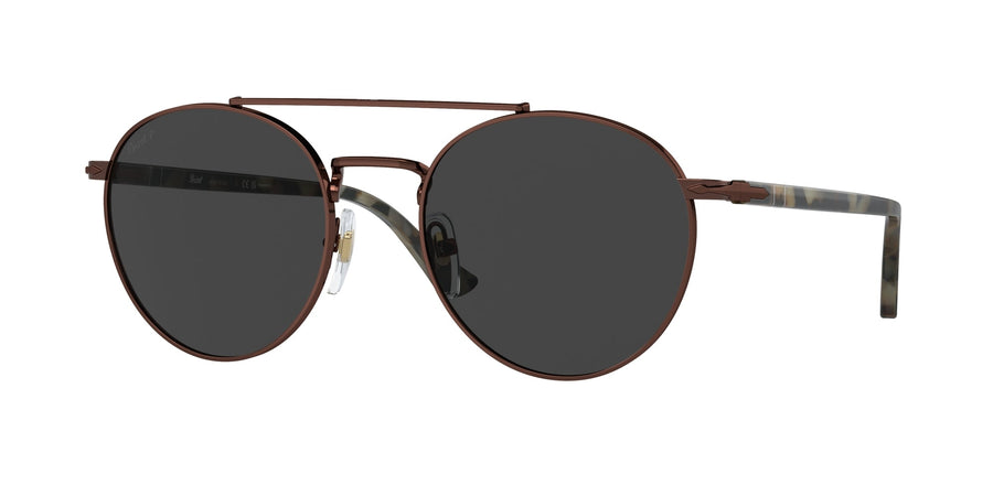 Persol PO1011S 114848 Unisex Sunglasses Metal Brown Black Pillow Polarized