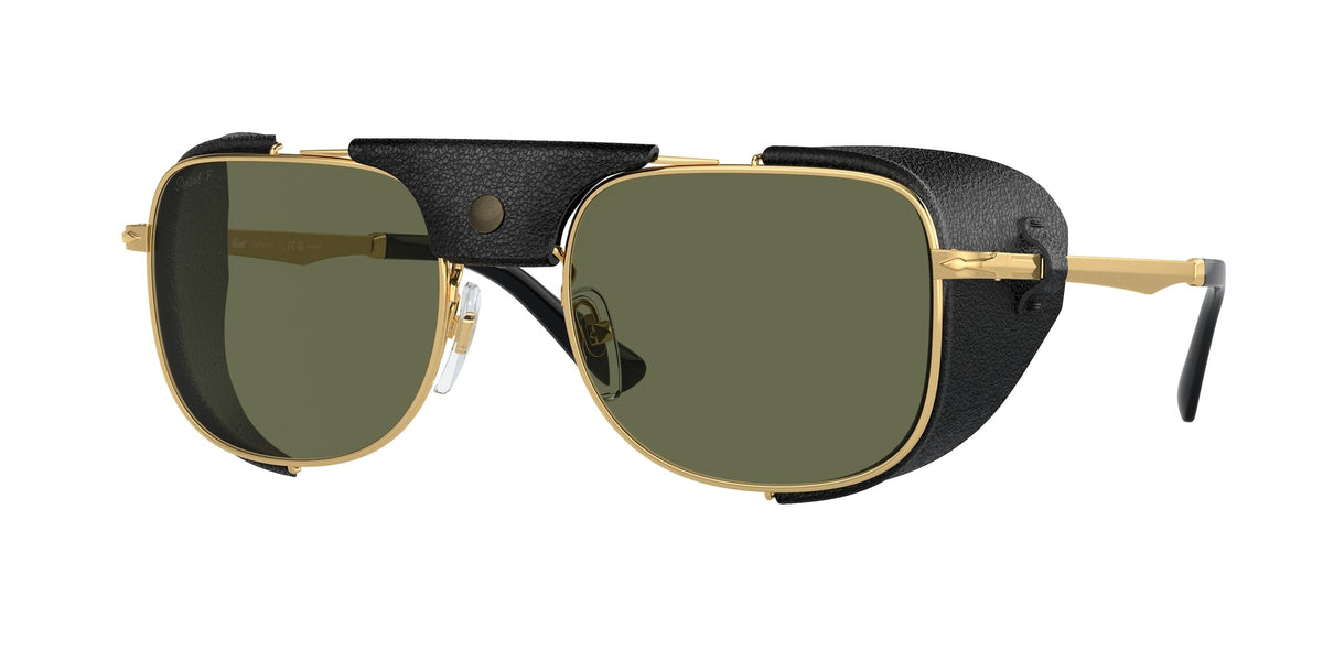 Persol PO1013SZ 114958 Man Sunglasses Metal Gold Green Squared Polarized