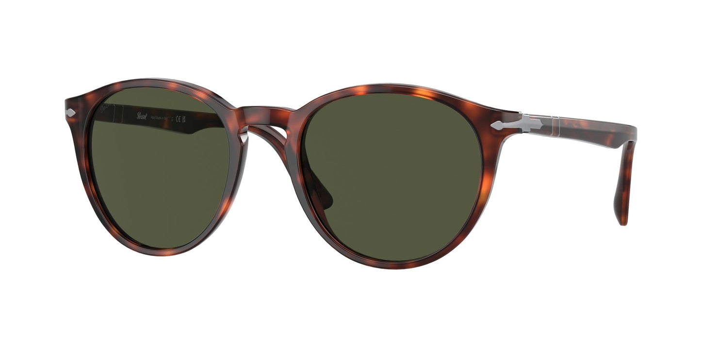 Persol PO3152S 901531 Man Sunglasses Acetate Turtle Green Round Normal