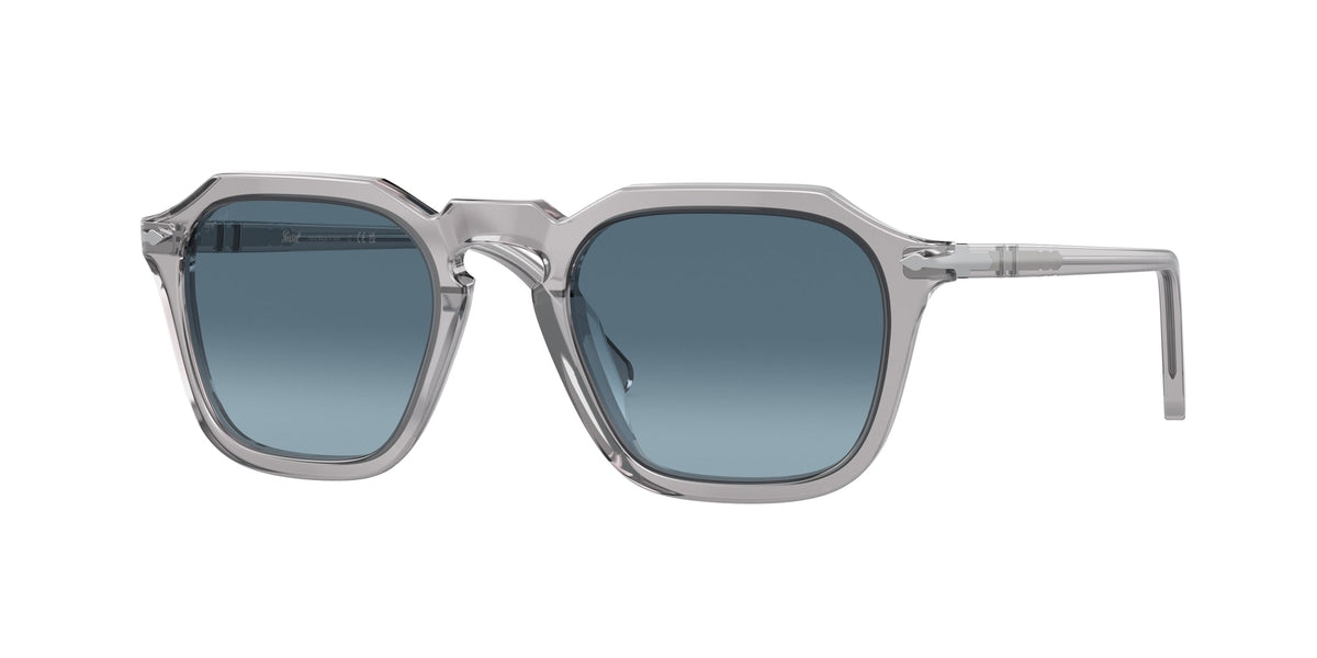 Persol PO3292S 309/Q8 Unisex Sunglasses Acetate Grey Blue Squared Normal Shaded