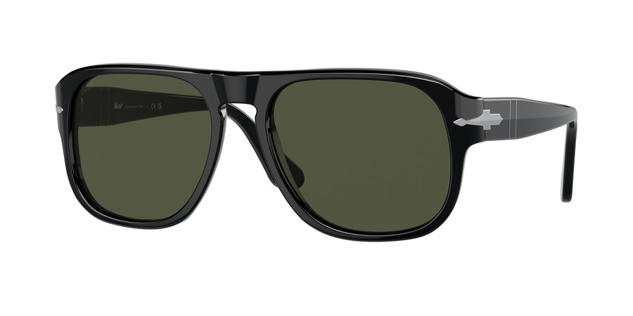 Persol PO3310S JEAN 95/31 Unisex Sunglasses Acetate Black Green Squared Normal