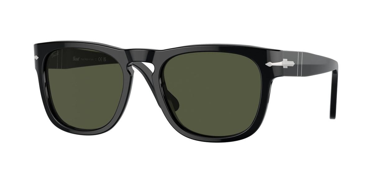 Persol PO3333S ELIO 95/31 Unisex Sunglasses Acetate Black Green Squared Normal