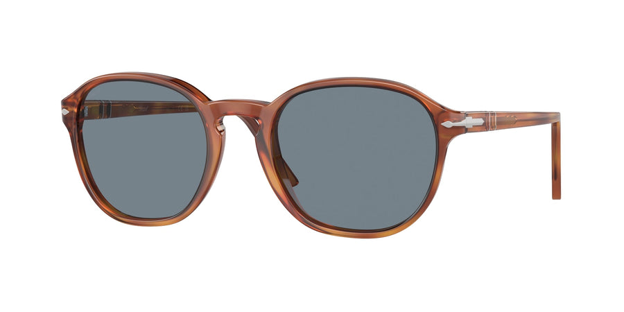 Persol PO3343S 96/56 Unisex Sunglasses Acetate Brown Blue Pillow Normal Anti-glare