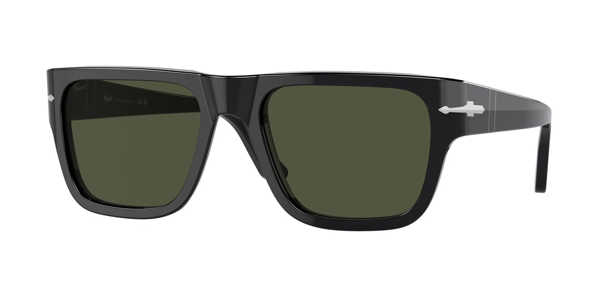 Persol PO3348S 95/31 Unisex Sunglasses Acetate Black Green Squared Normal
