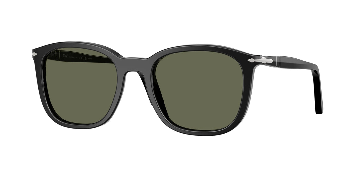 Persol PO3355S 95/58 Unisex Sunglasses Acetate Black Green Pillow Polarized