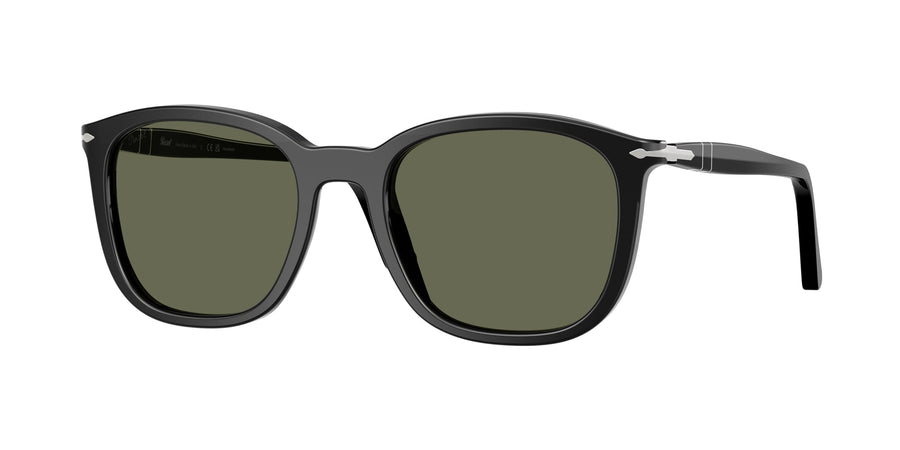 Persol PO3355S 95/58 Unisex Sunglasses Acetate Black Green Pillow Polarized