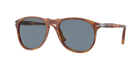 Persol PO9649S 96/56 Man Sunglasses Acetate Brown Blue Pilot Normal
