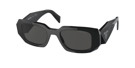 Prada PR 17WS 1AB5S0 Woman Sunglasses Acetate Black Grey Squared Normal