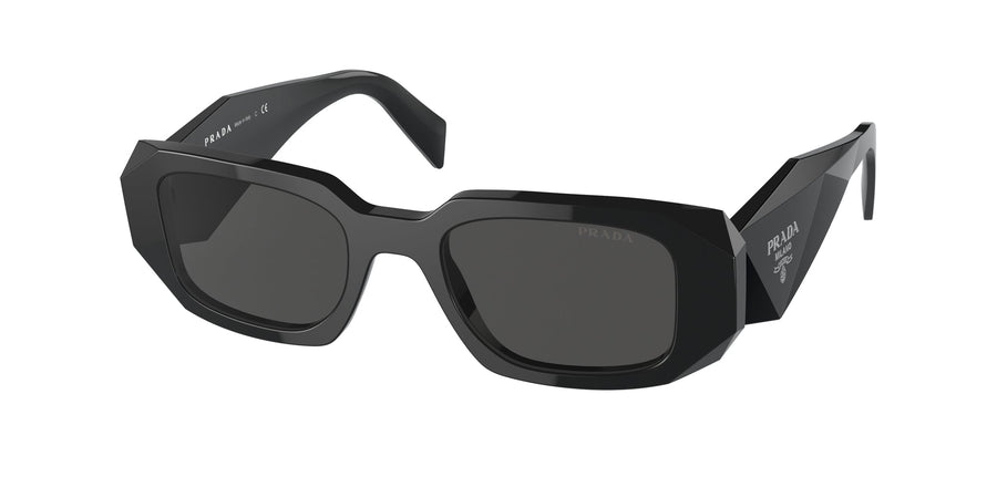Prada PR 17WS 1AB5S0 Woman Sunglasses Acetate Black Grey Squared Normal