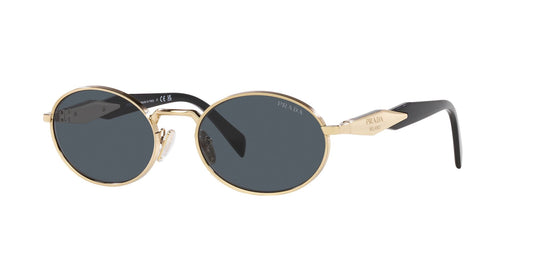 Prada PR 65ZS ZVN09T Woman Sunglasses Metal Gold Grey Round Normal