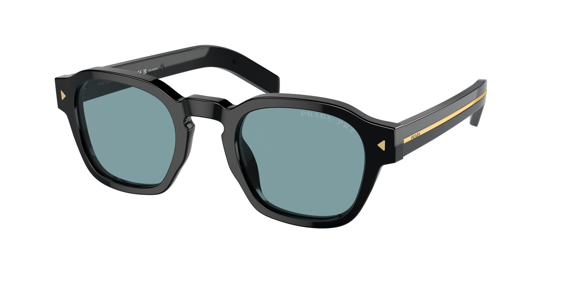 Prada PR A16S 16K04D Man Sunglasses Acetate Black Green Pantos Polarized Anti-glare