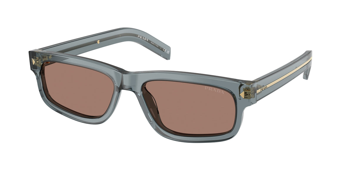 Prada PR B11S 17T05D Man Sunglasses Acetate Blue Brown Squared Normal