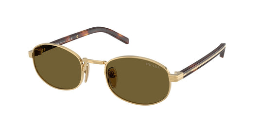 Prada PR B53S 5AK09Z Woman Sunglasses Metal Gold Brown Round Normal