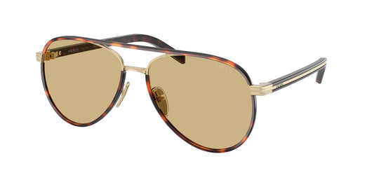 Prada PR B57S 21E10R Woman Sunglasses Steel Gold Yellow Pilot Normal