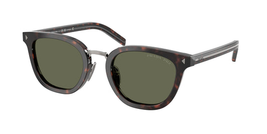 Prada PR C01SD 17N03R Man Sunglasses Acetate Turtle Green Cat Eye Polarized